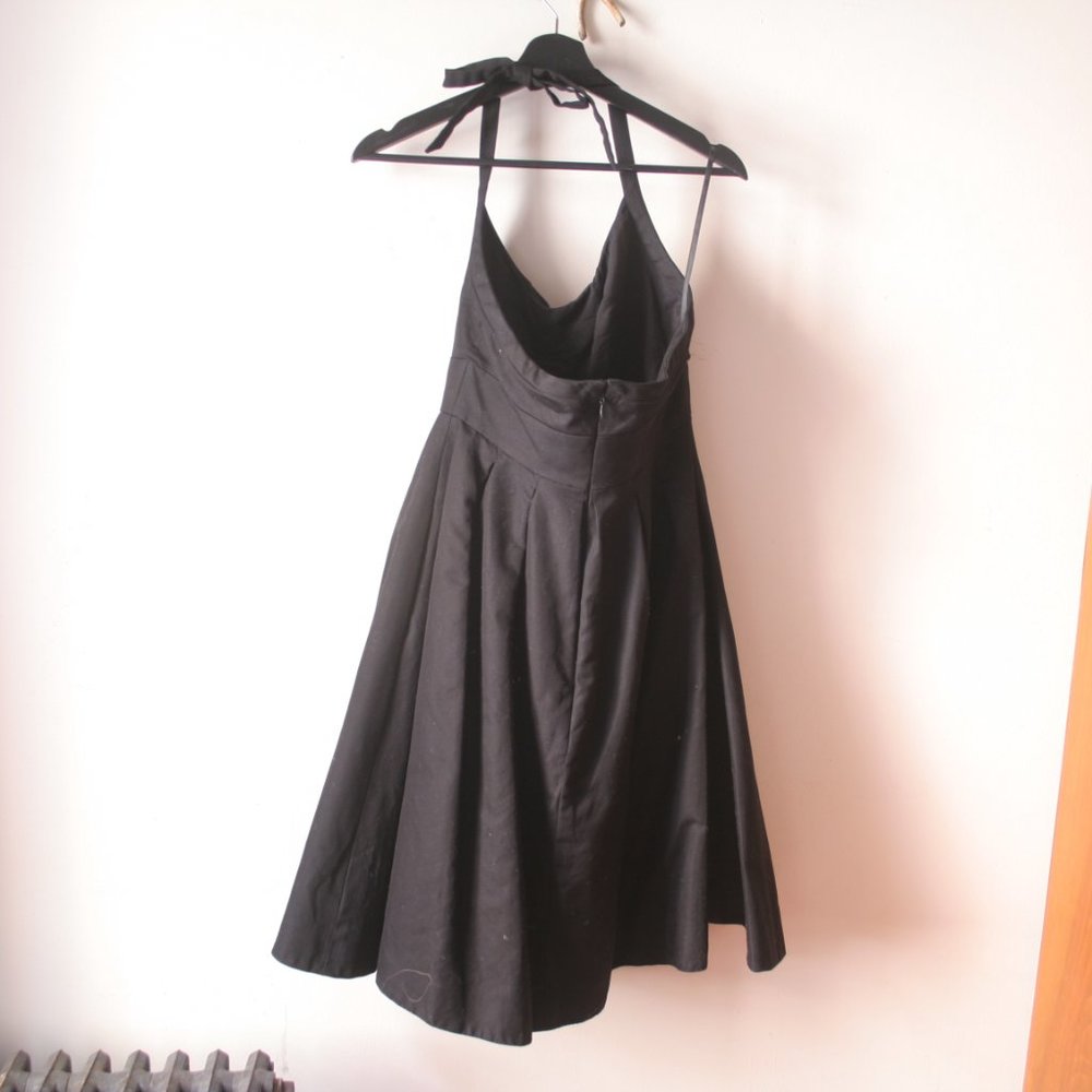 J. Crew Lydia Black 50s Style Halter Flare Dress with Pockets 100% cotton - 6 - Picture 2 of 7
